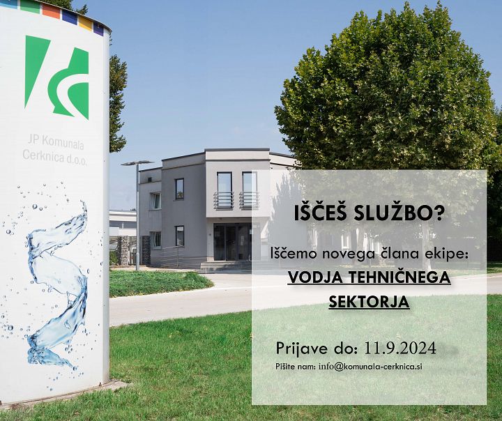 ZAPOSLIMO VODJO TEHNIČNEGA SEKTORJA